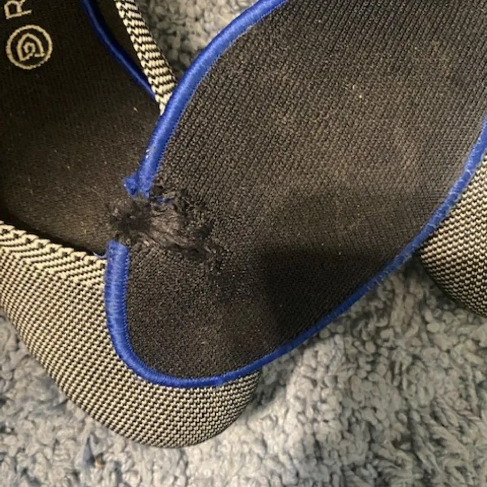 Rothy's Gray/Black Birdseye Round Toe Flats, size 10 1/2